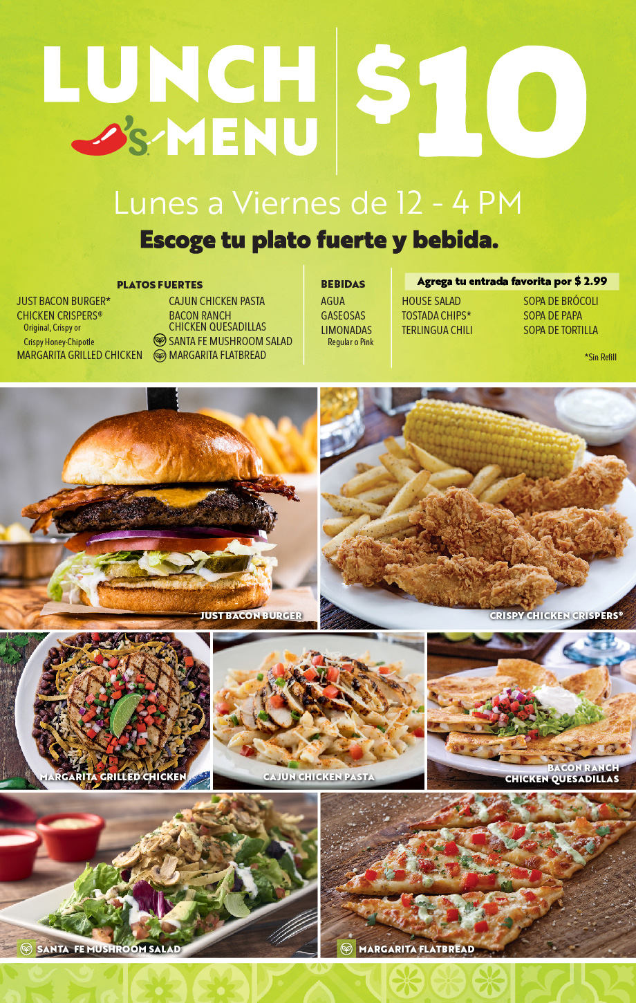 Chilis Printable Menu